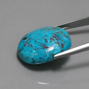 19.59克拉天然蓝铜矿，椭圆形切割，不透明