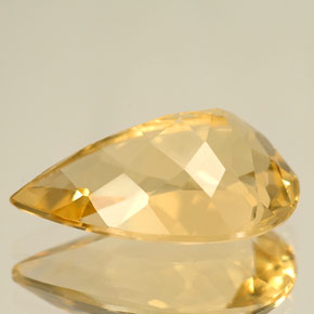5.50克拉天然黄色绿柱石，梨形，16×10.1毫米，IF