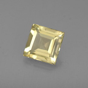 0.64克拉天然黄色绿柱石，方形，5.4×5.4毫米，VVS