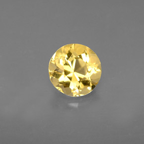 0.67克拉天然黄色绿柱石，圆形切割，5.86毫米，VVS-VS