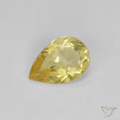 0.49ct 天然 第戎黄 绿柱石, 梨形, VS
