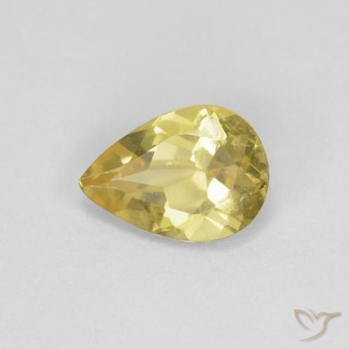 0.62ct 天然 淡黄色 绿柱石, 梨形, VS