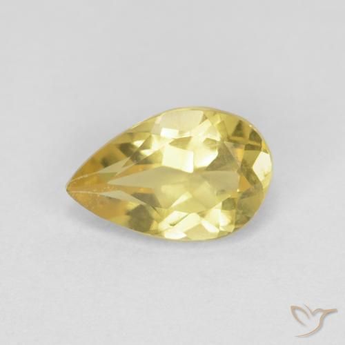 0.85ct 天然 淡黄色 绿柱石, 梨形, VS