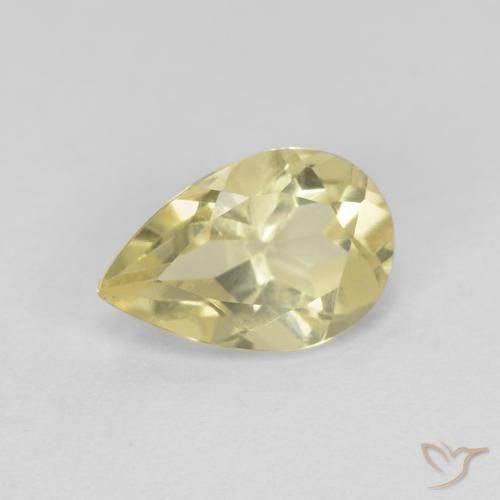 0.84ct 天然 中浅黄色 绿柱石, 梨形, VS