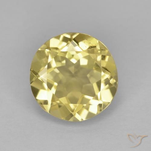 1.89ct 天然 淡黄色 绿柱石, 圆形的, VVS-VS