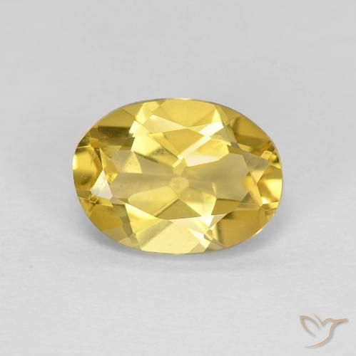 1.58ct 天然 中黄色 绿柱石, 椭圆形, VVS