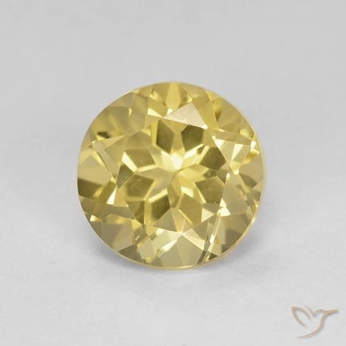 1.48ct 天然 淡黄色 绿柱石, 圆形的, VVS-VS