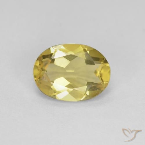 1.58ct 天然 中黄色 绿柱石, 椭圆形, VVS