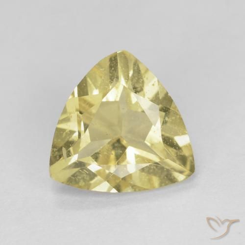 1.25ct 天然 非常浅的第戎黄 绿柱石, 胖三角形, VS