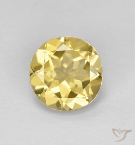 1.92ct 天然 非常浅的第戎黄 绿柱石, 圆形的, VVS