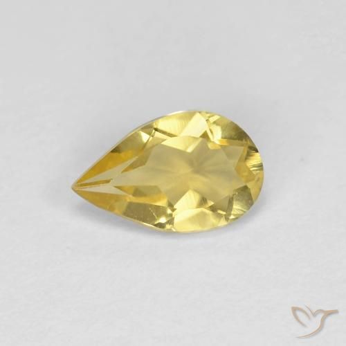 0.69ct 天然 浅金色 绿柱石, 梨形, VVS