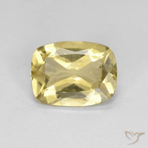 1.59ct 天然 非常浅的第戎黄 绿柱石, 软垫, VVS