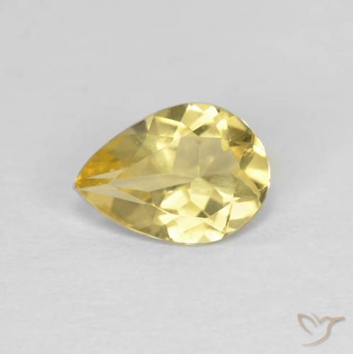 0.81ct 天然 浅金色 绿柱石, 梨形, VVS