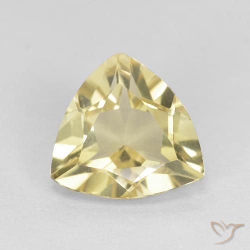 1.45ct 天然 非常浅的第戎黄 绿柱石, 胖三角形, VVS