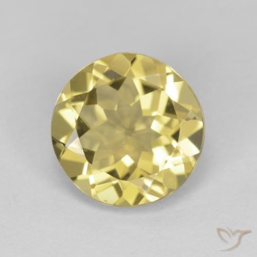 2.20ct 天然 中黄色 绿柱石, 圆形的, VVS-VS