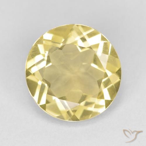1.65ct 天然 非常浅的第戎黄 绿柱石, 圆形的, VVS