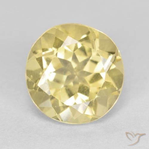 1.89ct 天然 非常浅的第戎黄 绿柱石, 圆形的, VVS
