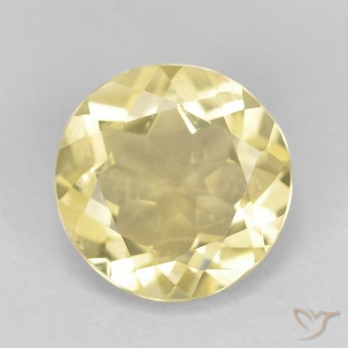 1.72ct 天然 非常浅的第戎黄 绿柱石, 圆形的, VVS
