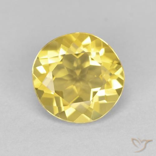 1.26ct 天然 中黄色 绿柱石, 圆形的, VVS