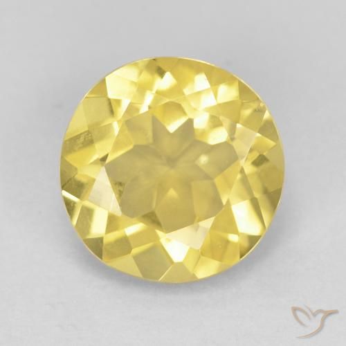 1.65ct 天然 中黄色 绿柱石, 圆形的, VVS