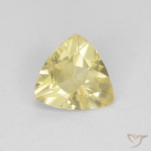 0.88ct 天然 Medium Light-Yellow 绿柱石, 胖三角形, VVS