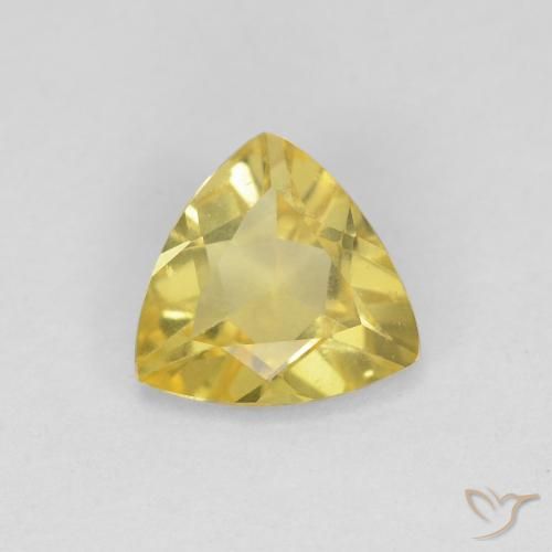 0.87ct 天然 中黄色 绿柱石, 胖三角形, VVS