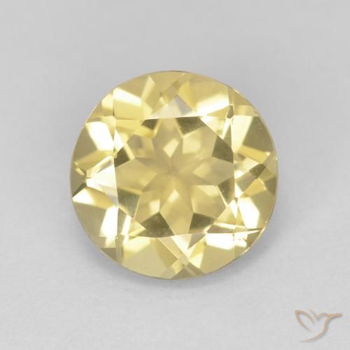 1.72ct 天然 淡黄色 绿柱石, 圆形的, VVS
