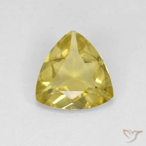 0.88ct 天然 Medium Light-Yellow 绿柱石, 胖三角形, VVS