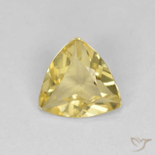 0.82ct 天然 浅金色 绿柱石, 胖三角形, VVS