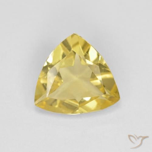 1.27ct 天然 浅金色 绿柱石, 胖三角形, VVS