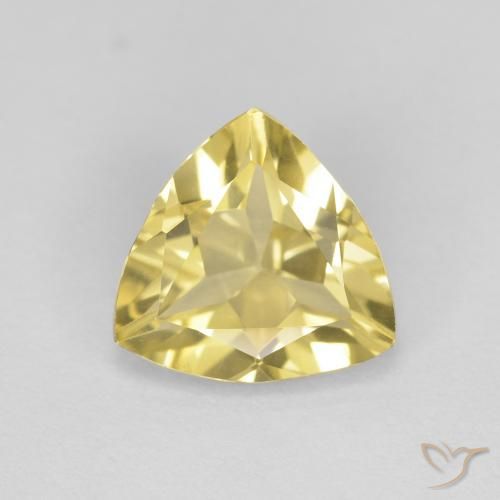 1.45ct 天然 Medium Light-Yellow 绿柱石, 胖三角形, VVS