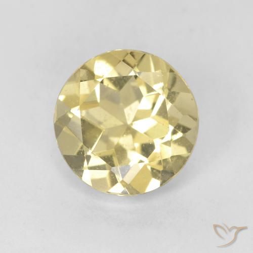 1.53ct 天然 非常浅的第戎黄 绿柱石, 圆形的, VS