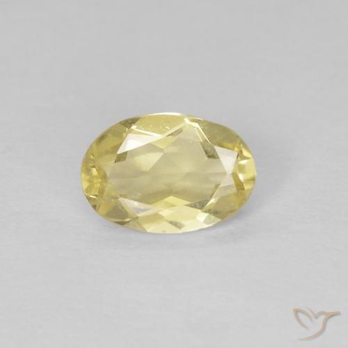 0.64ct 天然 非常浅的第戎黄 绿柱石, 椭圆形, VS
