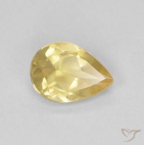 0.97ct 天然 浅金色 绿柱石, 梨形, VVS