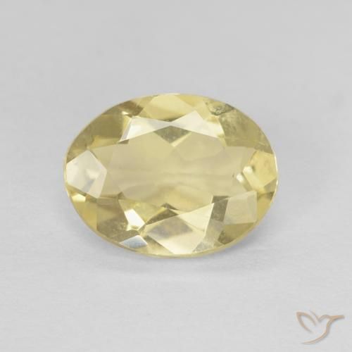 1.45ct 天然 非常浅的第戎黄 绿柱石, 椭圆形, VVS