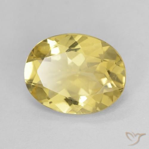 2.08ct 天然 浅土黄色 绿柱石, 椭圆形, VVS
