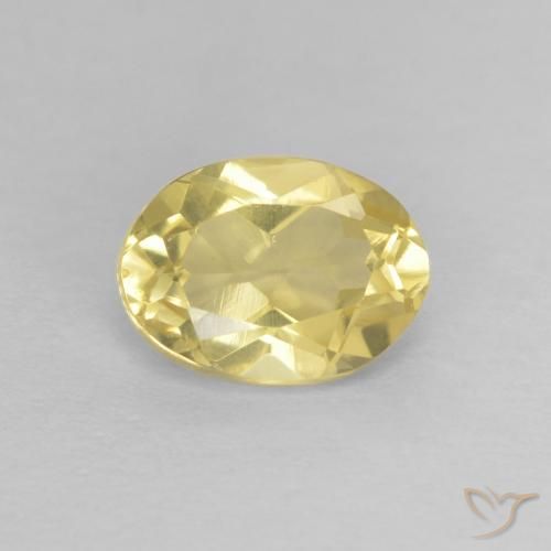 0.82ct 天然 非常浅的第戎黄 绿柱石, 椭圆形, VVS