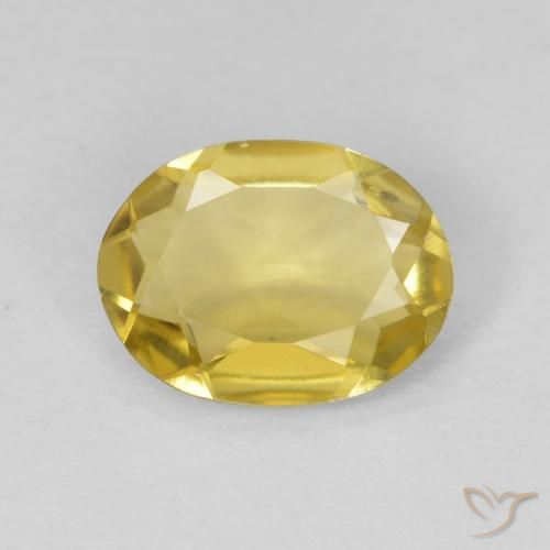 0.88ct 天然 淡黄色 绿柱石, 椭圆形, VVS