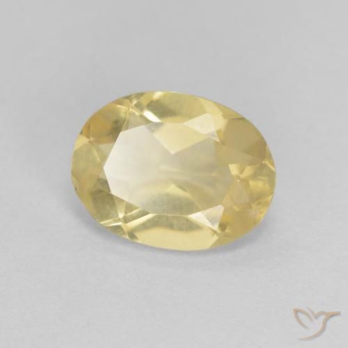 1.10ct 天然 非常浅的第戎黄 绿柱石, 椭圆形, VVS-VS