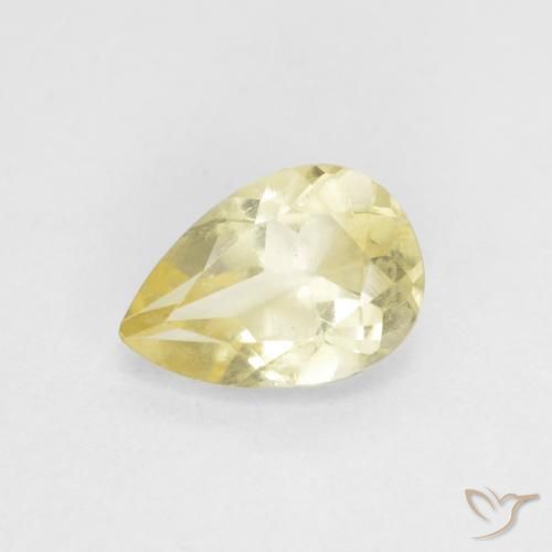 0.66ct 天然 浅土黄色 绿柱石, 梨形, VVS-VS
