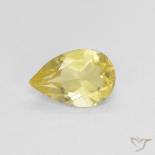 0.77ct 天然 浅土黄色 绿柱石, 梨形, VVS-VS