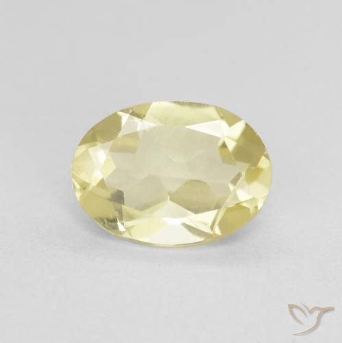 1.17ct 天然 非常浅的第戎黄 绿柱石, 椭圆形, VVS-VS