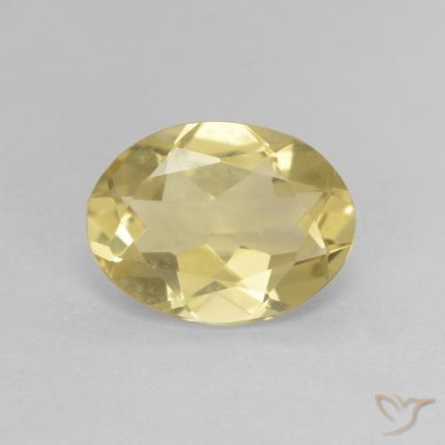 1.64ct 天然 浅金黄色 绿柱石, 椭圆形, VVS
