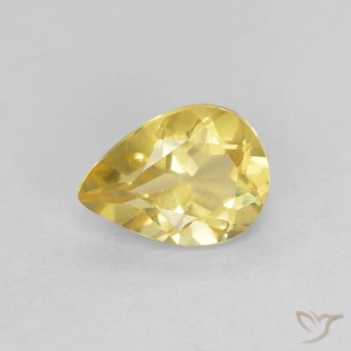 0.90ct 天然 浅金黄色 绿柱石, 梨形, VS