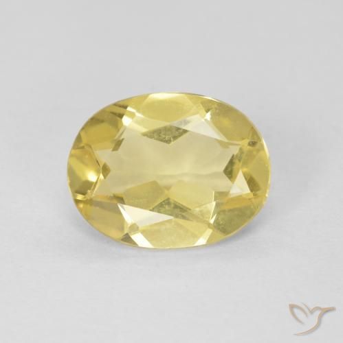 1.58ct 天然 淡黄色 绿柱石, 椭圆形, VVS