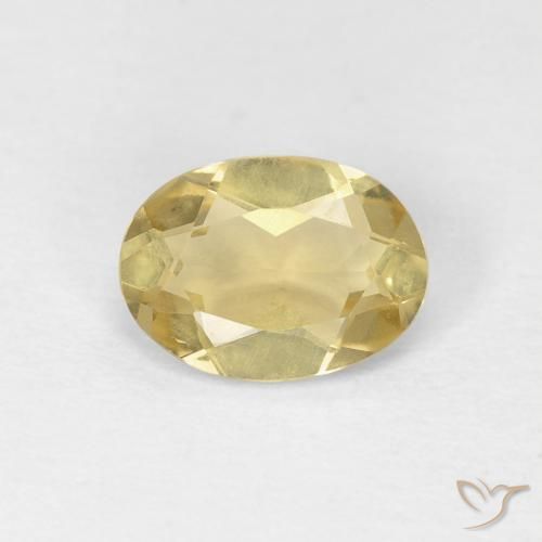 0.97ct 天然 非常浅的第戎黄 绿柱石, 椭圆形, VVS