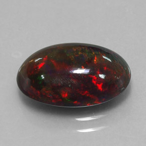 2.60克拉天然多色黑欧泊，椭圆形切割，13×8.3毫米，不透明