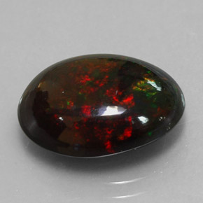 4.47克拉天然多色黑欧泊，椭圆形切割，15.2×11.5毫米，不透明