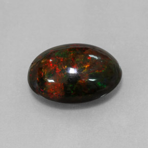 4.33克拉天然多色黑欧泊，椭圆形切割，15.1×11.2毫米，不透明