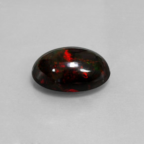 5.05克拉天然多色黑欧泊，椭圆形切割，16×10.7毫米，不透明